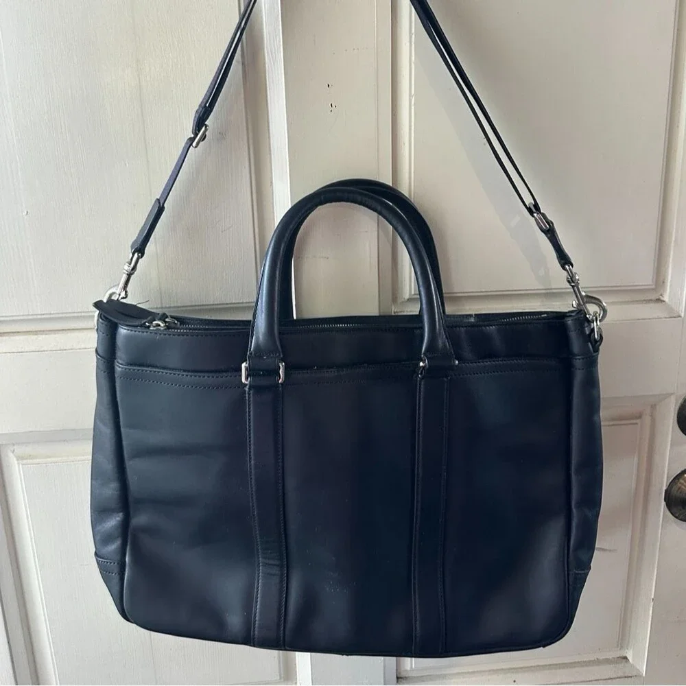 EUC Coach #F70916 Lexington Dual Zip Leather Metropolitan Laptop Business Tote
